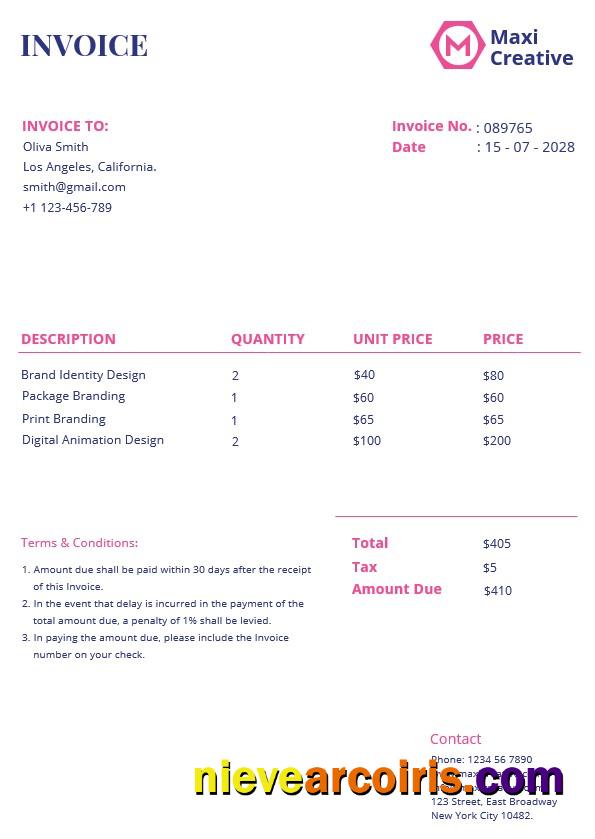 Creative Agency Invoice